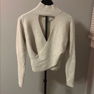 Pink Rose Cream Turtleneck Sweater